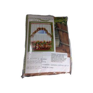 Achim Country Garden Tier & Swag Set 57 X 36 Tier Pair/57 X 30 Swag -multi Tier